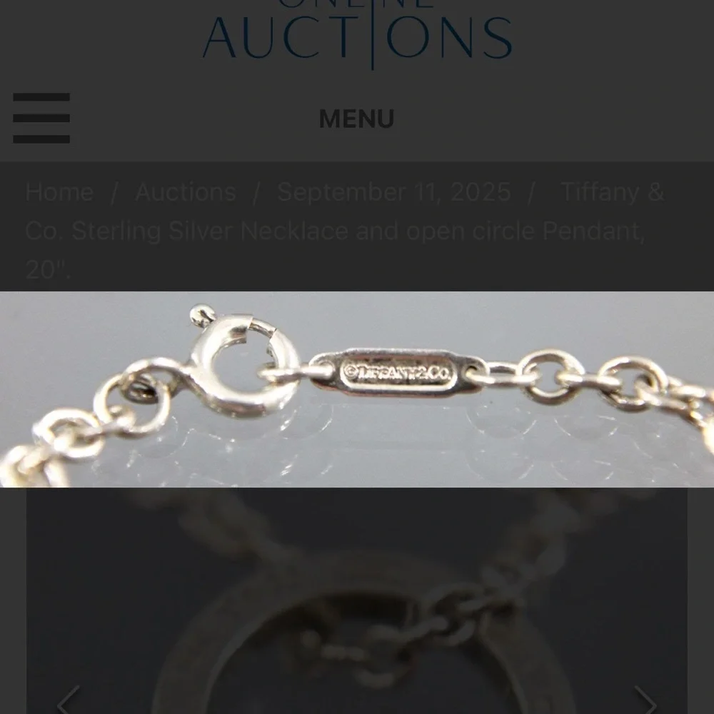 Tiffany & Co. Silver Circle Pendant Necklace